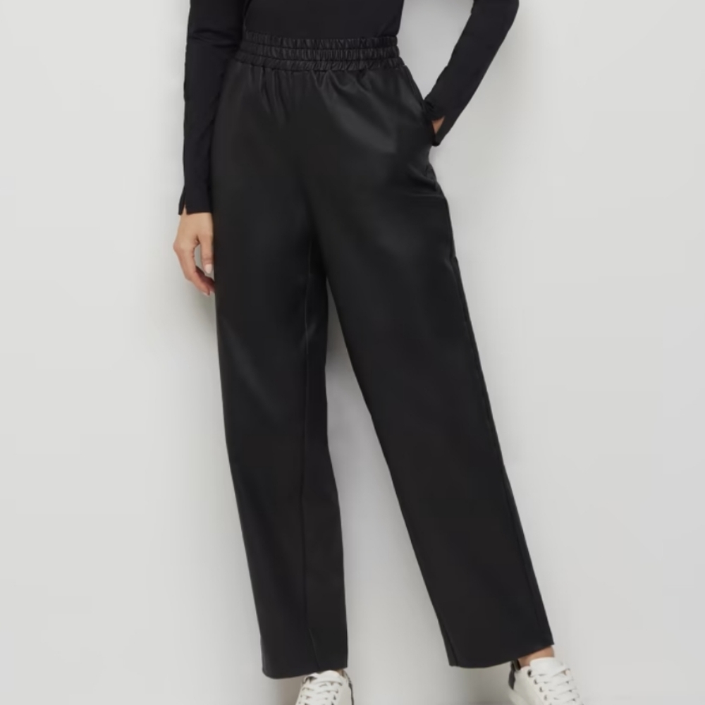 New! Ny&Co High-Waisted Coated Straight-Leg Pant